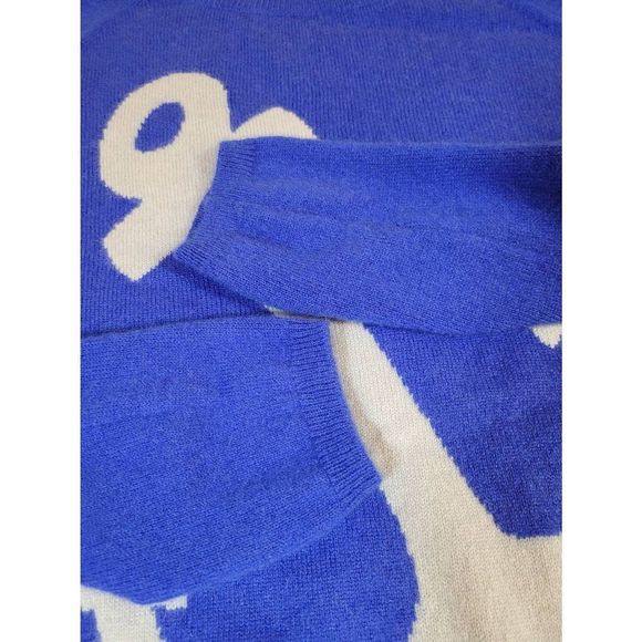 Aqua Girls Long Raglan Sleeves Blue Anchor Cashmere Sweater Pullover Size XL - Picture 7 of 9